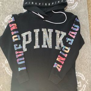 Victoria Secret PINK WATERCOLOR BLING HOODIE